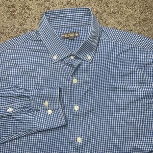 Peter Millar - Summer Comfort Mens Blue Lap Classic Fit Button Down Shirt Large
